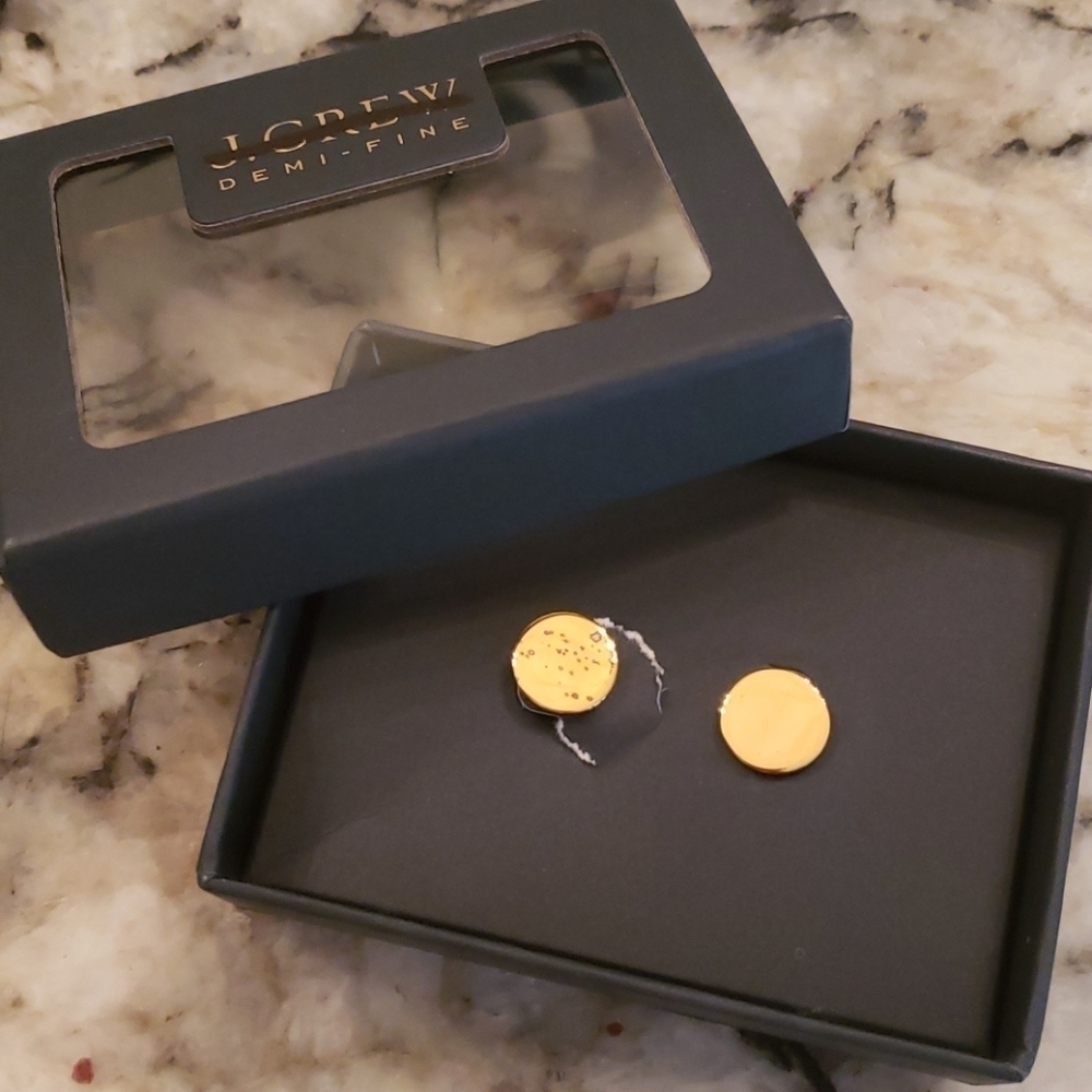 J. Crew Demi-fine 14k gold-plated disc studs H0245